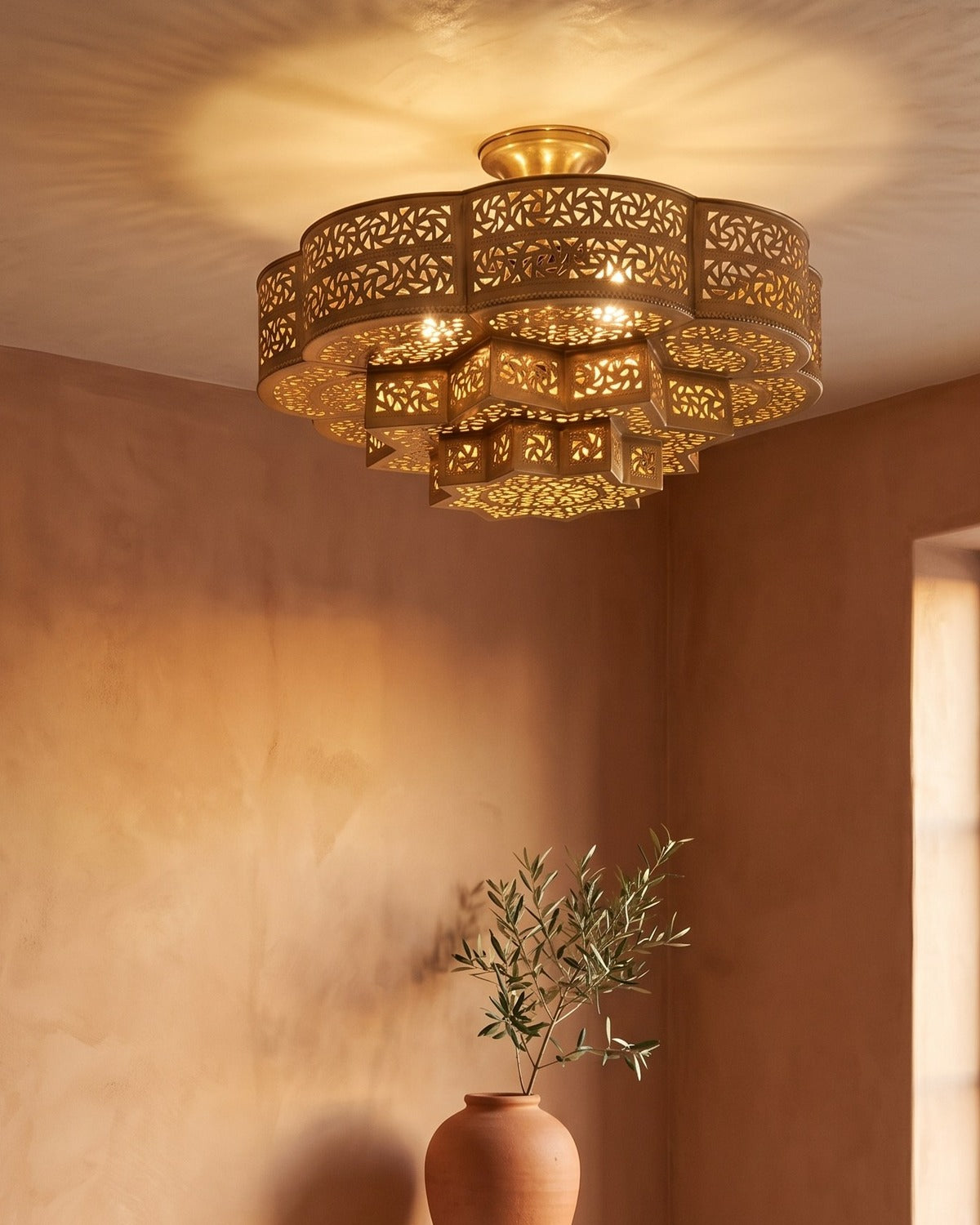 Hands of Atlas Flush Mount Lights