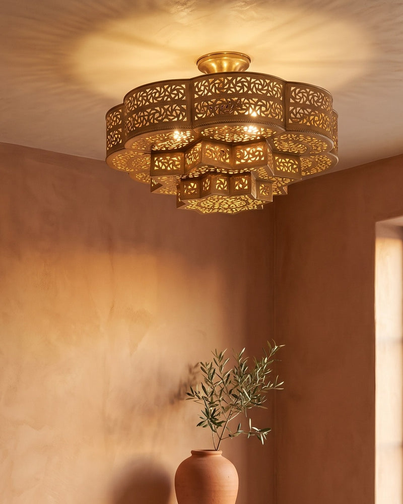 Hands of Atlas Flush Mount Lights