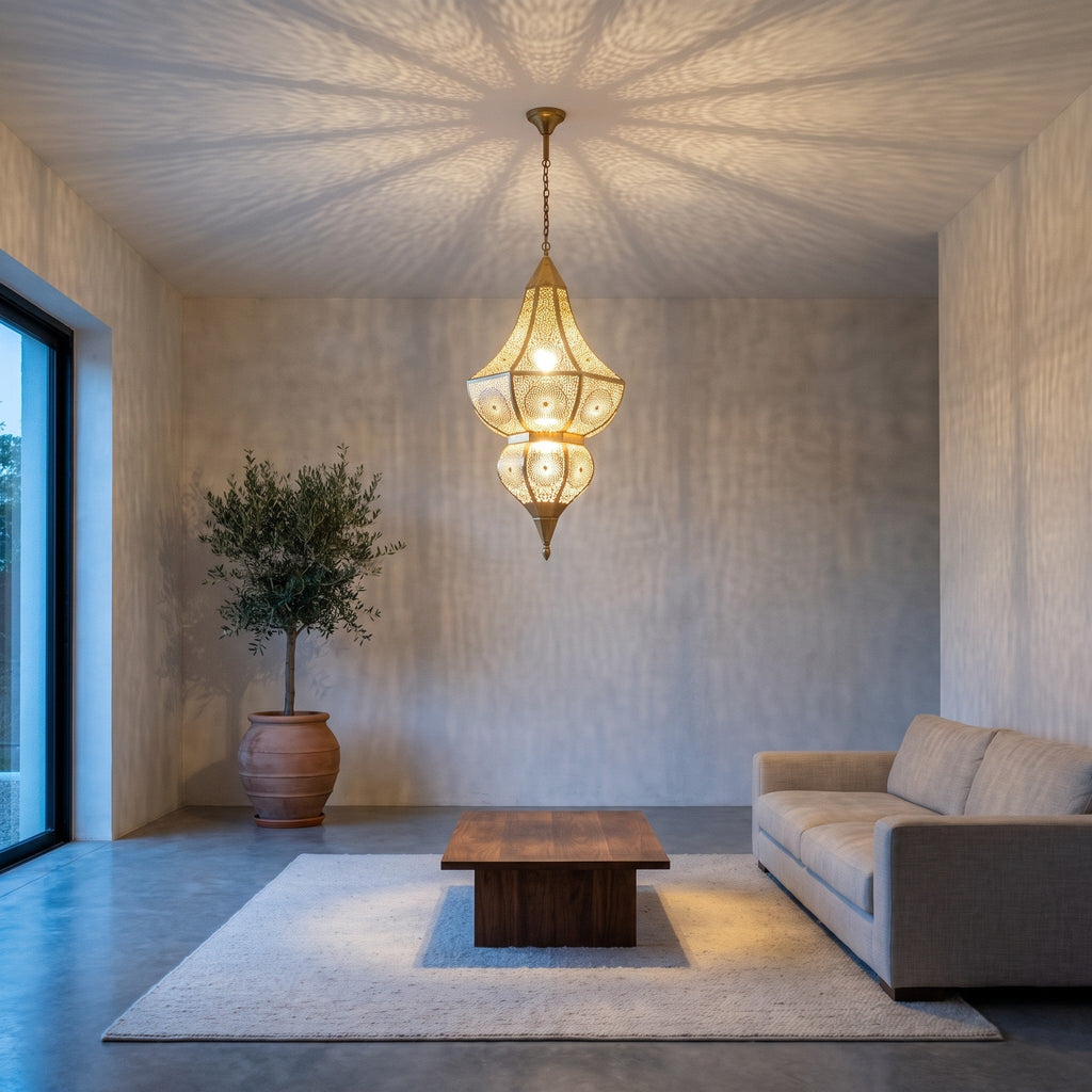 Badi pendant above a dining table in a modern living space