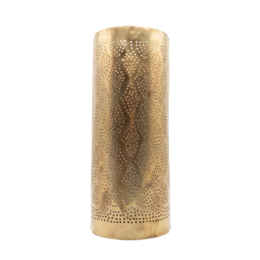 Bahja sconce pair in pierced brass on a white studio background