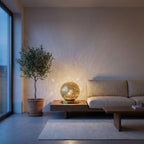 Daya table lamp on a nightstand in a modern bedroom