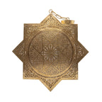 Khamsa octagram sconce in brass on a white studio background