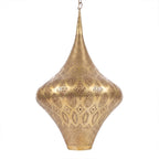 Skoura teardrop brass pendant lantern on a white studio background