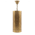 Sqala sconce pair, two pierced brass wall lights on a white studio background