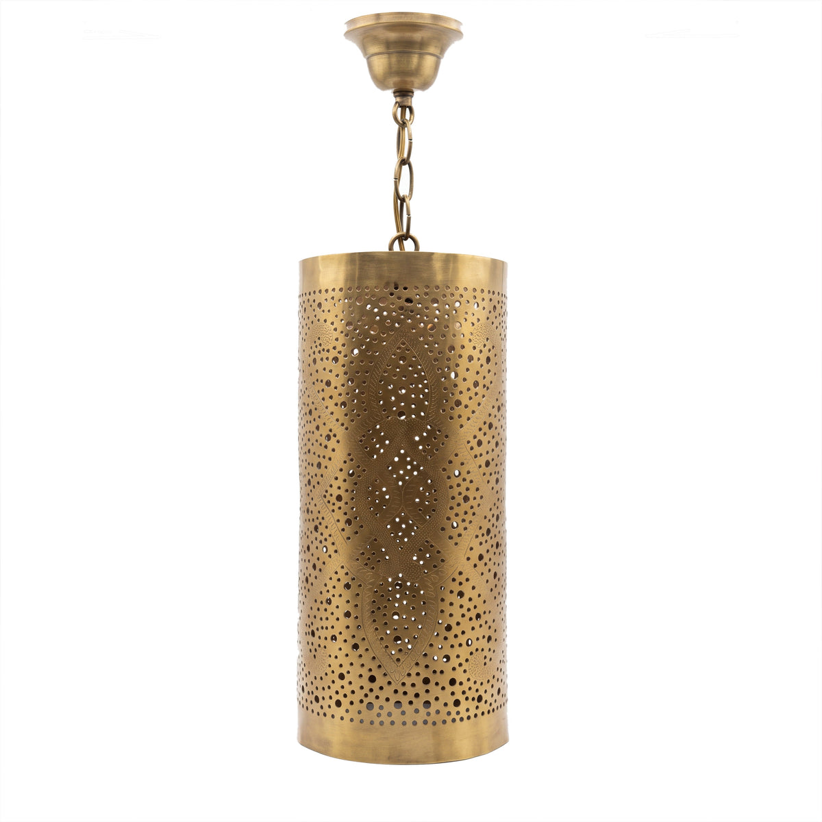 Sqala sconce pair, two pierced brass wall lights on a white studio background