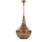 Telouet pierced brass dome pendant on a white studio background