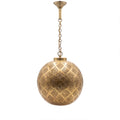 Tiziri pierced brass pendant light on a white studio background