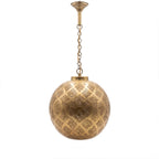 Tiziri pierced brass pendant light on a white studio background